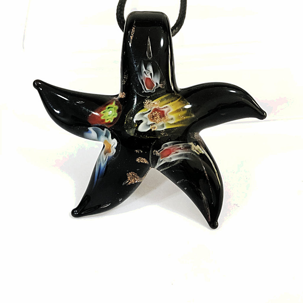 Starfish Art Glass Necklace Pendant