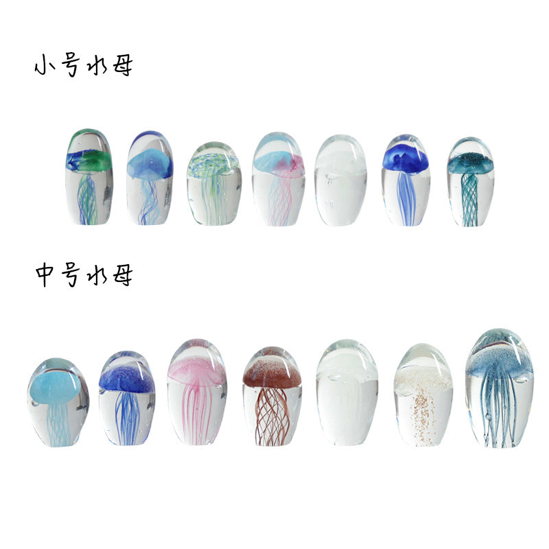 Zibo Glass Handicrafts Ornaments Jellyfish Crystal Ball Marine Animal Desktop Decoration Boshan Specialty Glass Products