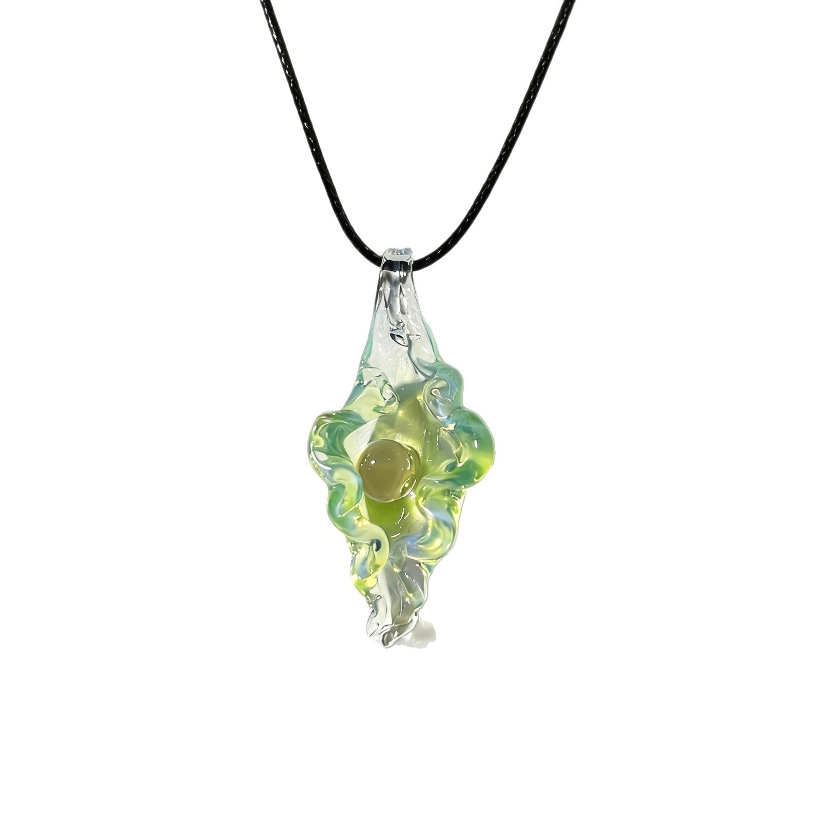 Glass Pearl and Seashell Pendant Necklace