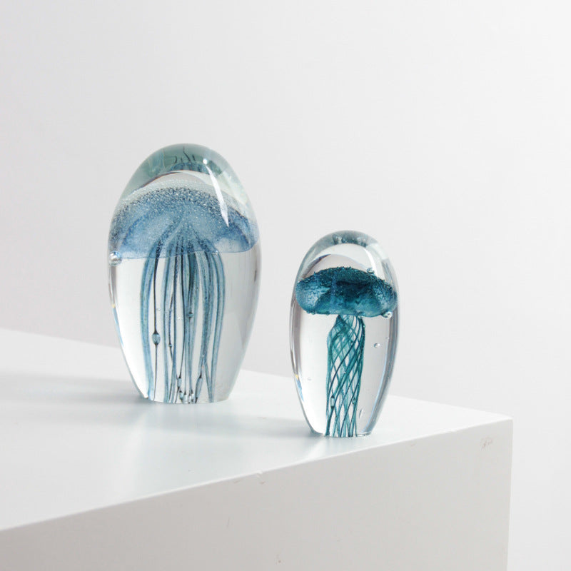Zibo Glass Handicrafts Ornaments Jellyfish Crystal Ball Marine Animal Desktop Decoration Boshan Specialty Glass Products