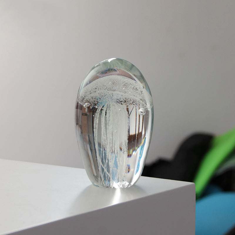 Zibo Glass Handicrafts Ornaments Jellyfish Crystal Ball Marine Animal Desktop Decoration Boshan Specialty Glass Products