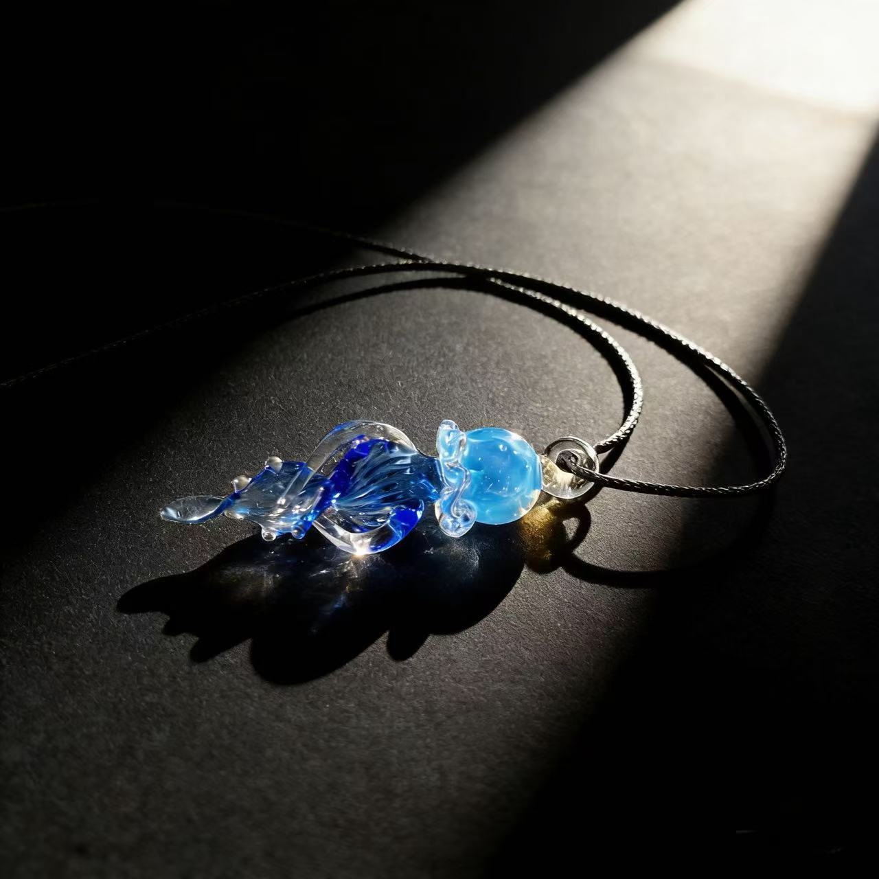 Jellyfish Glass Capsule Pendant Necklace