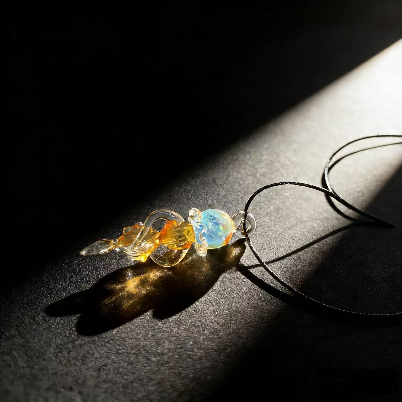 Jellyfish Glass Capsule Pendant Necklace