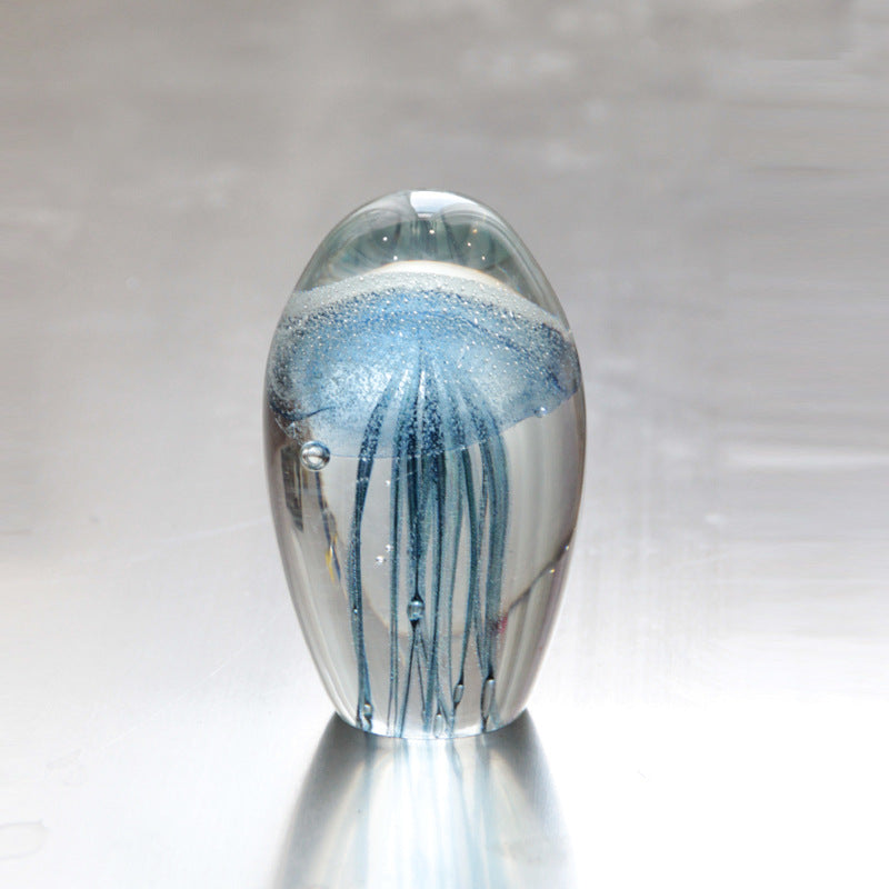 Zibo Glass Handicrafts Ornaments Jellyfish Crystal Ball Marine Animal Desktop Decoration Boshan Specialty Glass Products