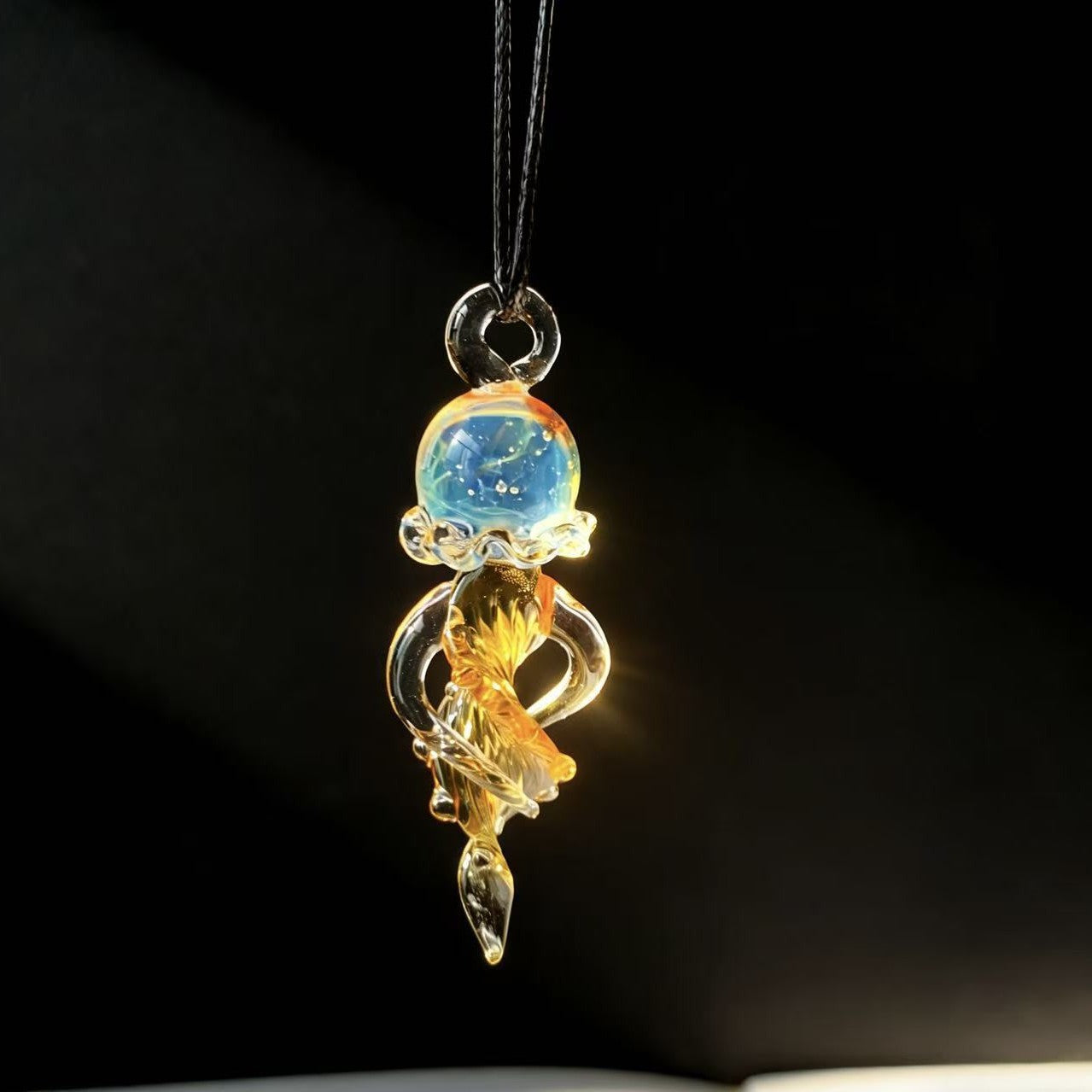 Jellyfish Glass Capsule Pendant Necklace