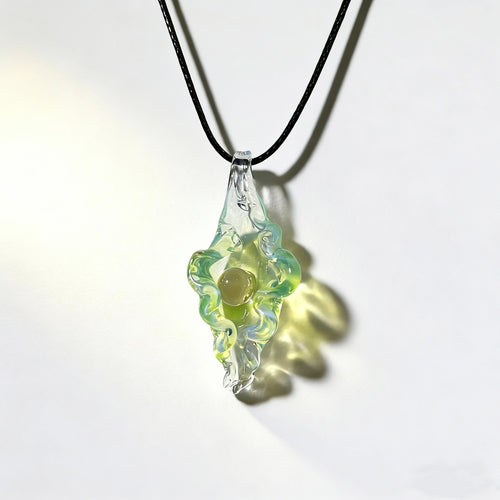 Glass Pearl and Seashell Pendant Necklace