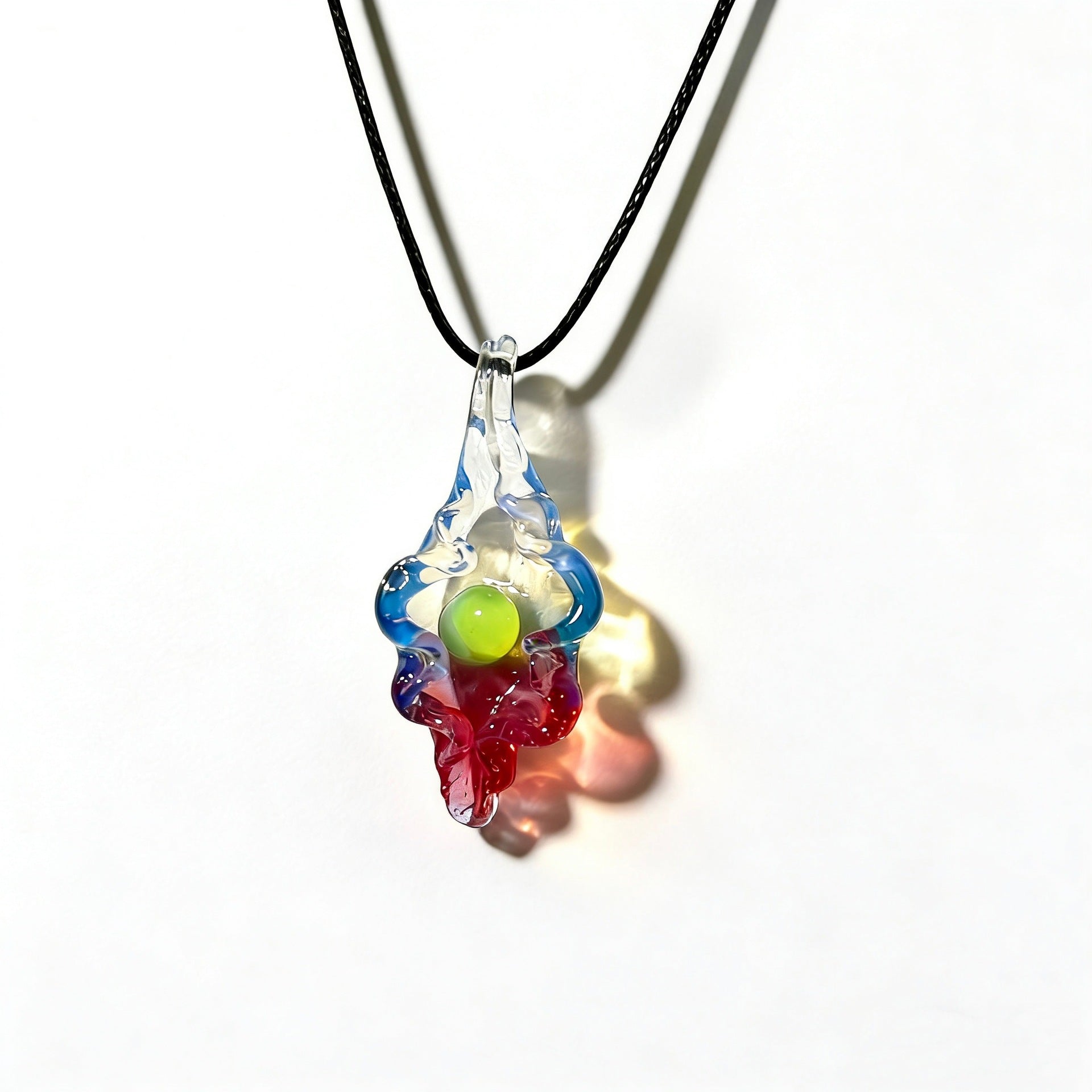 Glass Pearl and Seashell Pendant Necklace